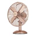 Holmes 12" Vintage Metal Table Fan 3-Speed Brushed Copper Finish