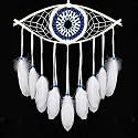 Holmgren Dream Catchers - Evil Eye Dream Catcher for Bedroom, Hand-Woven White Macrame Dreamcatcher, Wall Hanging Home Decor, Protection Good Luck, Blessing Festival Gift(White)