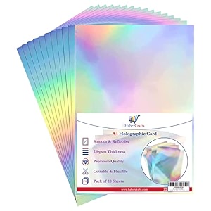 holographic a4 silver rainbow card metallic holographic paper thick 210gsm card shiny rainbow silvered sheets foil activity craft scrapbooking cardstock with iridescent shimmer finish 10 sheets