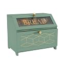 HOLTICO Double Layer Bread Box with Golden Trim for Kitchen Countertop