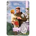 Holy Prayer Card with Built-In Medal Pendant | Laminated Full-Color Prayer Card | Great Variety | Great Christian Gift for First Communion and Confirmation (Saint Anthony Prayer Card with Medal)