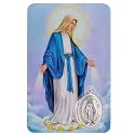Holy Prayer Card with Built-In Medal Pendant | Laminated Full-Color Prayer Card | Great Variety | Great Christian Gift for First Communion and Confirmation (Hail Mary Card with Medal)
