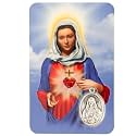 Holy Prayer Card with Built-In Medal Pendant | Laminated Full-Color Prayer Card | Great Variety | Great Christian Gift for First Communion and Confirmation (Immaculate Heart of Mary Card with Medal)