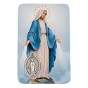 VILLAGE GIFT IMPORTERS Holy Prayer Card with Built-In Medal Pendant | Laminated Full-Color Prayer Card | Great Variet(Blessed Mother/Miraculous Medal Prayer Card with Medal)