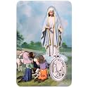 Holy Prayer Card with Built-In Medal Pendant | Laminated Full-Color Prayer Card | Great Variety | Great Christian Gift for First Communion and Confirmation (Our Lady of Fatima Prayer Card with Medal)