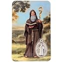 Holy Prayer Card with Built-In Medal Pendant | Laminated Full-Color Prayer Card | Great Variety | Great Christian Gift for First Communion and Confirmation (Saint Benedict Prayer Card with Medal)