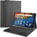 HOM Detachable Wireless Bluetooth Keyboard with Trackpad/Touchpad Tablet Cover Case for Lenovo Yoga Smart Tab with The Google Assistant 10.1 inch (YT-X705X & YT-X705F) Tablet