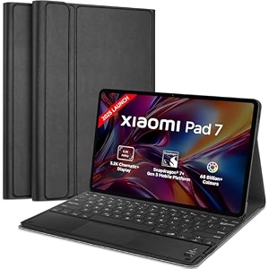 hom tri fold wireless bluetooth keyboard with trackpadtouchpad tablet cover case for xiaomi mi pad 7 112 inch
