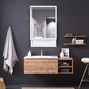 plastic bathroom mirror corner cabinet with storage shelf for bedroom kitchen amp living room - versatile bathroom accessories for storage with 6 shelves - new look design in elegant white