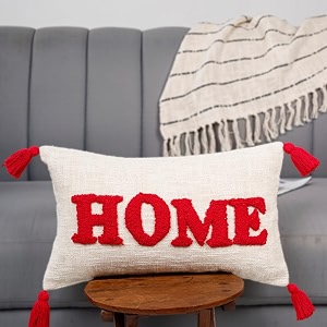 HOMADORN 100 Cotton Text Pattern Handtufted Embroided