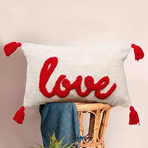 HOMADORN 100 Cotton Text Pattern Handtufted Embroided