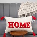 HOMADORN 100 Cotton Text Pattern HandtuftedEmbroided Decorative