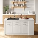 homary 71" White Kitchen Island with Sink and Storage Large Kitchen Cabinet with Drawers, Sintered Stone Top