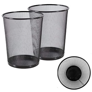 metal mesh big size dustbin for room for kidswaste paper basket  235 x 265 x 190 mm  pack 2  black