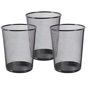 metal mesh big size dustbin for room for kidswaste paper basket  235 x 265 x 190 mm  pack 3  black