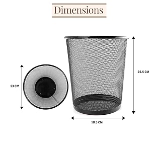 metal mesh big size dustbin for room for kidswaste paper basket  235 x 265 x 190 mm  pack 4  black