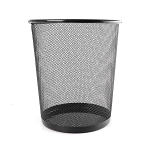 metal mesh big size dustbin for room for kidswaste paper basket 235 x 265 x 190 mm black pack 1