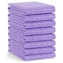 Homaxy 100% Cotton Terry Kitchen Towels, Large 8 Pack, Lavender