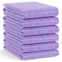 Homaxy 100% Cotton Terry Kitchen Towels, Large 6 Pack, Lavender