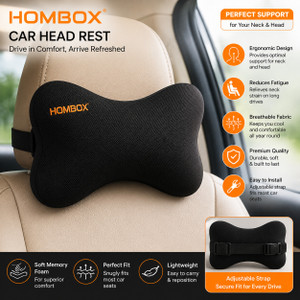 HOMBOX Black Memory Foam Car Pillow Cushion
