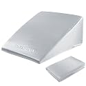 HOMBYS Satin Bed Wedge Pillow Cover Silky & Smooth Wedge Pillowcase 1 Pack 24x24x12, Soft & Breathable, Removable & Machine Washable-Zipper Design (Pillow Not Include),(Light Grey, 24"x24"x12.5")