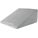 HOMBYS Ultra Soft Velvet Bed Wedge Pillow Cover-Super Soft Fleece Pillowcase with Zipper Design, Removable & Machine Washable Pillowcase, (Light Grey, 25"x25"x8")