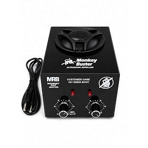 homcoyzmonkey repellent device with loud sound for home garden factory amp warehouse  covers up to 3000 sq ft  powerful animal deterrent machine for farm terrace warehouse  1 year warranty