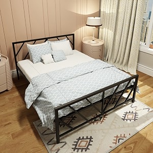 homdec ara metal bed black queen uk standard