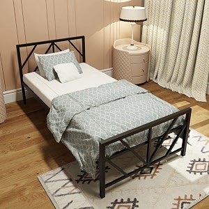 homdec ara metal bed black single