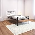 Homdec Dorado Metal Platform Bed with Headboard and Footboard, Heavy Duty Mattress Foundation – No Plywood Needed, Noise Free (Black, Single)