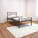 Homdec Dorado Metal Platform Bed with Headboard and Footboard, Heavy Duty Mattress Foundation – No Plywood Needed, Noise Free (Brown, Single)