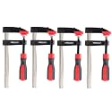 Homdum 12 inch Steel f clamp 300 x 80 mm F Clamp with Rubberized Handle and Surface Protection PVC Cover for Better Grip Metal F Clamps for Woodworking Glass and Welding Works. Pack OF 4 PC