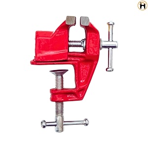 homdum 2  inch cast iron steel baby vice clamp professional fixed base with bench mounted clamp size 65 mm