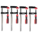 Homdum 8 inch Steel f clamp 200 x 50 mm F Clamp with Rubberized Handle andurface Protection PVC Cover for Better Grip Metal F Clamps for Woodworking Glass and Welding Works Pack OF 4 PC