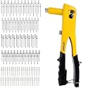 Homdum Non Slip 9.5" Rivet Gun and Rivets, Riveter Nail Gun, Pop Riveter Replaceable Nozzle with 300 Nos of Blind Rivets.