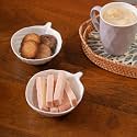 HOME 360 Premium Ceramic Leaf Serving Bowls