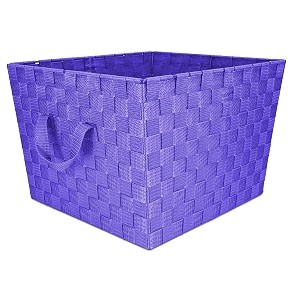 home basics non-woven strap bin purple xlg