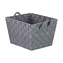 Home Basics Non-Woven Strap Handle Bin (Grey, Medium)