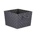 Home Basics Non-Woven Strap Handle Bin (Grey, X-Large)