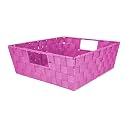 Home Basics Non-Woven Strap Handle Bin (Pink, Medium)