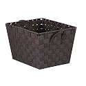 Home Basics Non-Woven Strap Handle Bin (Brown, Medium)