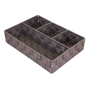 home basics pb45372 woven organizer brown