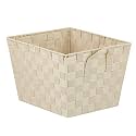 Home Basics PB49144 Non-Woven Strap Bin, Medium, Ivory