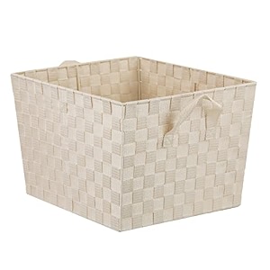home basics pb49150 non-woven strap bin x-large ivory