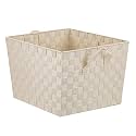 Home Basics PB49150 Non-Woven Strap Bin, X-Large, Ivory