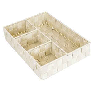 home basics woven organizer ivory