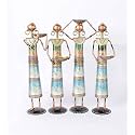 Metal Wrought Iron Tribal Lady Worker Tea Light Stand Showpieces Doll Figurine Statue (Multicolour, 3x3x13.5 Inch)