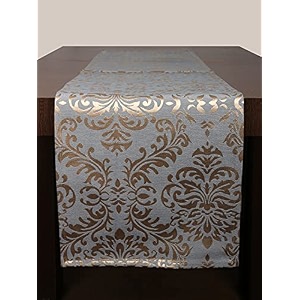 home- the best is for you blue damask self design cotton table runner 4 seater dining table centre table rectangular elegant durable table runners for living room decor 13x60 inch pack of 1