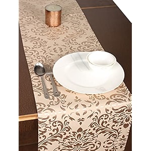 home- the best is for you gold damask self design cotton table runner 4 seater dining table centre table rectangular elegant durable table runners for living room decor 13x60 inch pack of 1