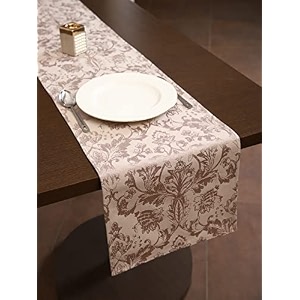home- the best is for you silver fiore self design cotton table runner 4 seater dining table centre table rectangular elegant durable table runners for living room decor 13x60 inch pack of 1
